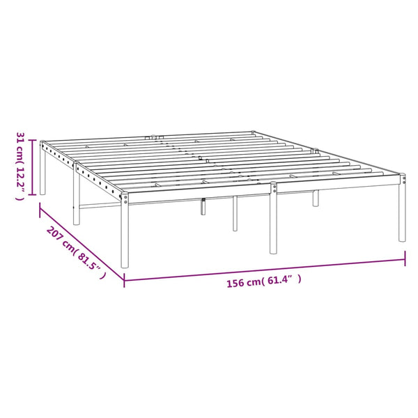 Metal Bed Frame White 153X203 Cm Queen Size Queen Bed Frames