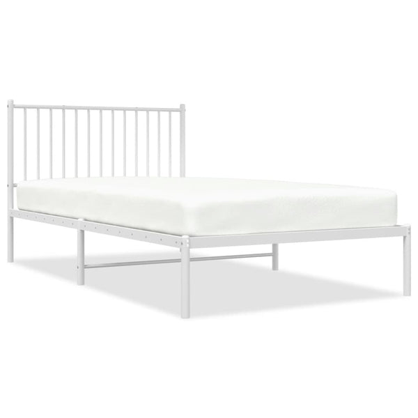 Metal Bed Frame With Headboard White 107X203 Cm King Single Bed Frames