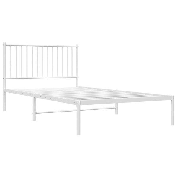 Metal Bed Frame With Headboard White 107X203 Cm King Single Bed Frames