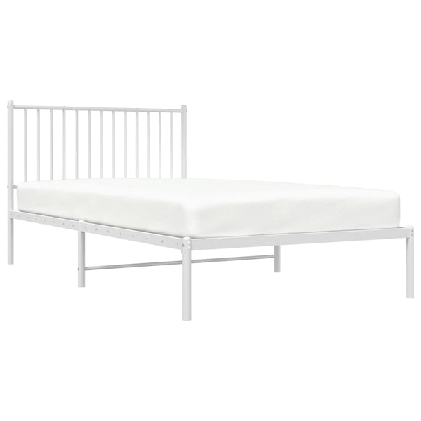 Metal Bed Frame With Headboard White 107X203 Cm King Single Bed Frames