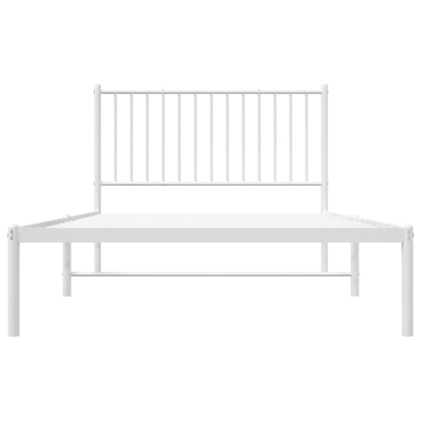Metal Bed Frame With Headboard White 107X203 Cm King Single Bed Frames