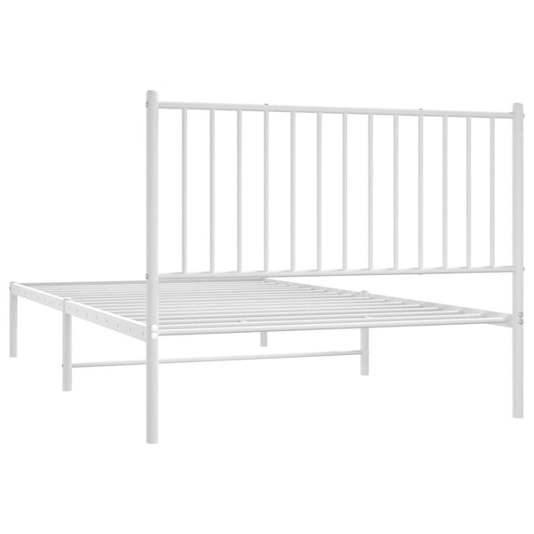 Metal Bed Frame With Headboard White 107X203 Cm King Single Bed Frames