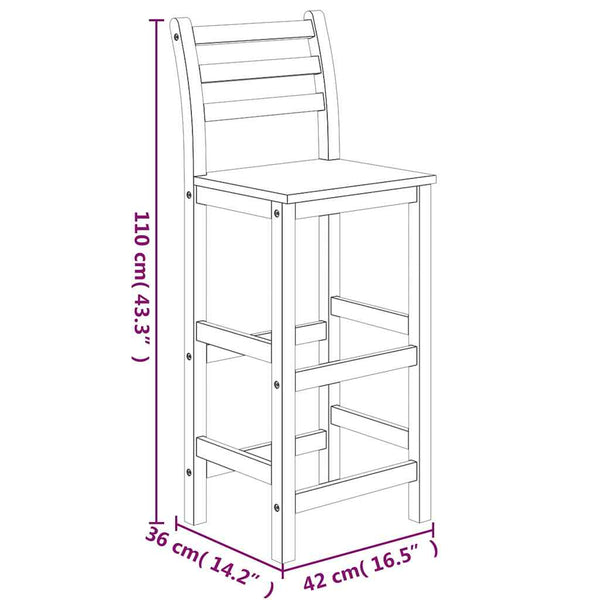 Vidaxl 3 Piece Garden Bar Set Solid Wood Acacia Other Patio & Garden Furniture
