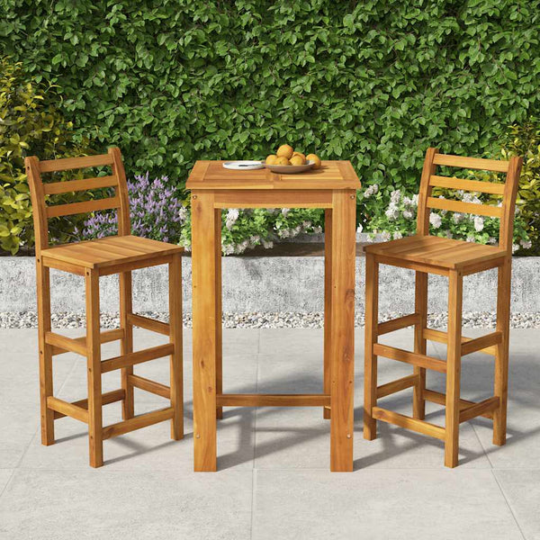 Vidaxl 3 Piece Garden Bar Set Solid Wood Acacia Other Patio & Garden Furniture