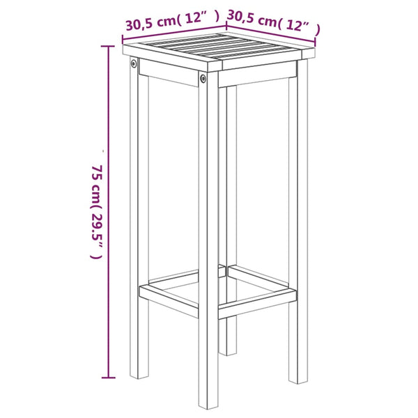 Vidaxl 5 Piece Garden Bar Set Solid Wood Acacia Benches Bar Stools