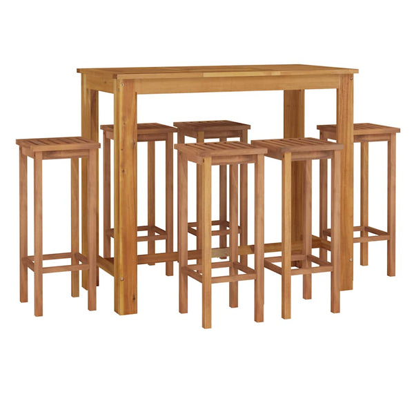 Vidaxl 7 Piece Garden Bar Set Solid Wood Acacia Other Patio & Garden Furniture