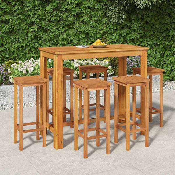 Vidaxl 7 Piece Garden Bar Set Solid Wood Acacia Other Patio & Garden Furniture