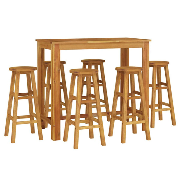 Vidaxl 7 Piece Garden Bar Set Solid Wood Acacia Other Patio & Garden Furniture