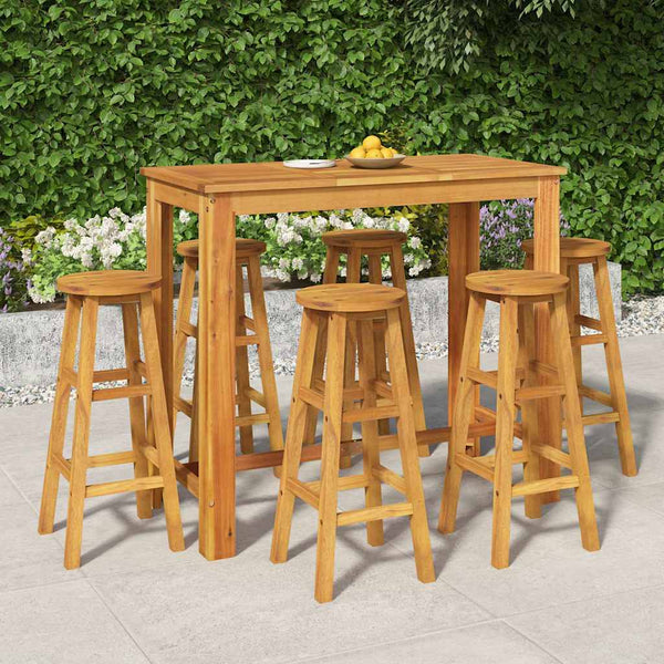Vidaxl 7 Piece Garden Bar Set Solid Wood Acacia Other Patio & Garden Furniture