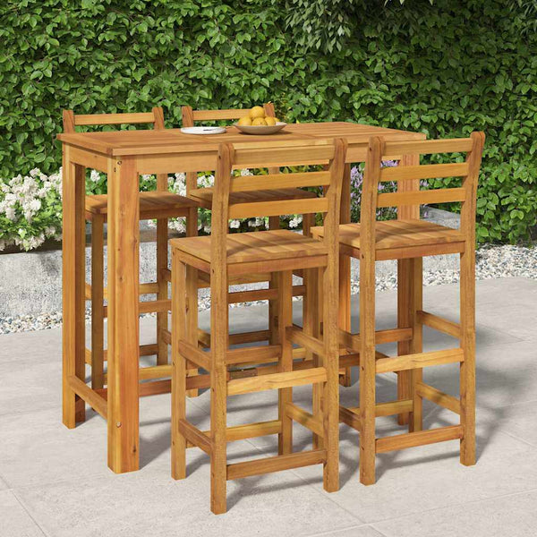 Vidaxl 5 Piece Garden Bar Set Solid Wood Acacia Other Patio & Garden Furniture
