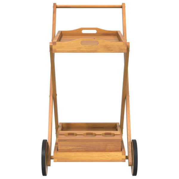 Tea Trolley 54X87x90 Cm Solid Wood Acacia Kitchen Carts
