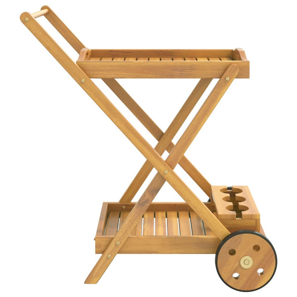Tea Trolley 54X87x90 Cm Solid Wood Acacia Kitchen Carts