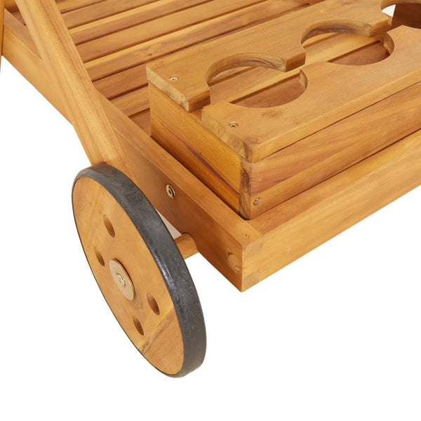 Tea Trolley 54X87x90 Cm Solid Wood Acacia Kitchen Carts