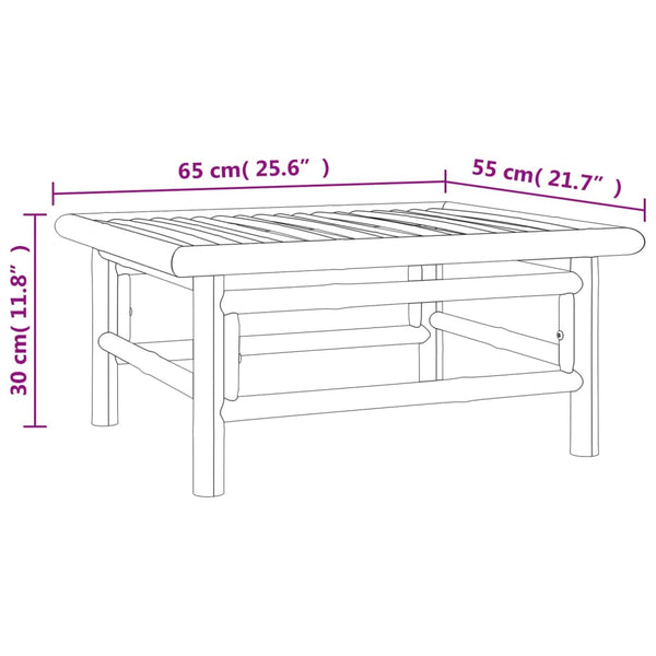 Garden Table 65X55x30 Cm Bamboo Patio & Garden Tables