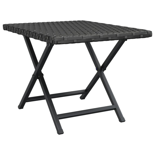 Folding Table Black 45X35x32 Cm Poly Rattan Patio & Garden Tables