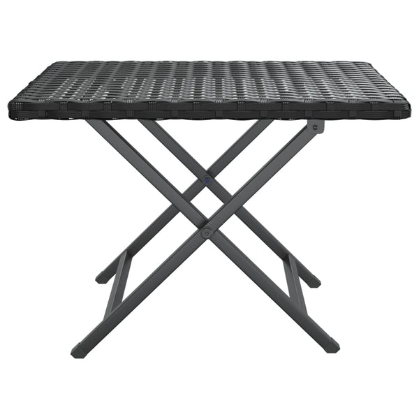 Folding Table Black 45X35x32 Cm Poly Rattan Patio & Garden Tables