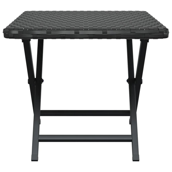 Folding Table Black 45X35x32 Cm Poly Rattan Patio & Garden Tables