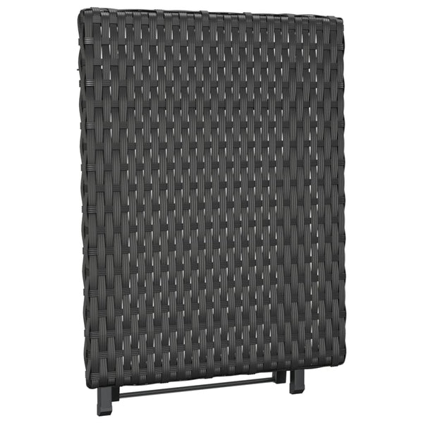 Folding Table Black 45X35x32 Cm Poly Rattan Patio & Garden Tables
