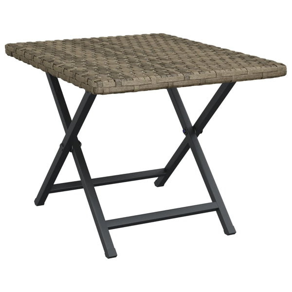 Folding Table Grey 45X35x32 Cm Poly Rattan Patio & Garden Tables