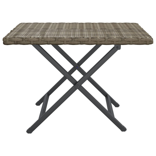 Folding Table Grey 45X35x32 Cm Poly Rattan Patio & Garden Tables
