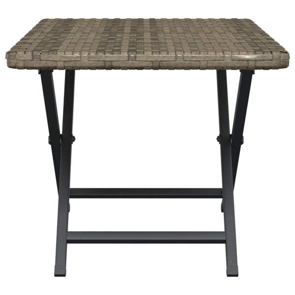 Folding Table Grey 45X35x32 Cm Poly Rattan Patio & Garden Tables