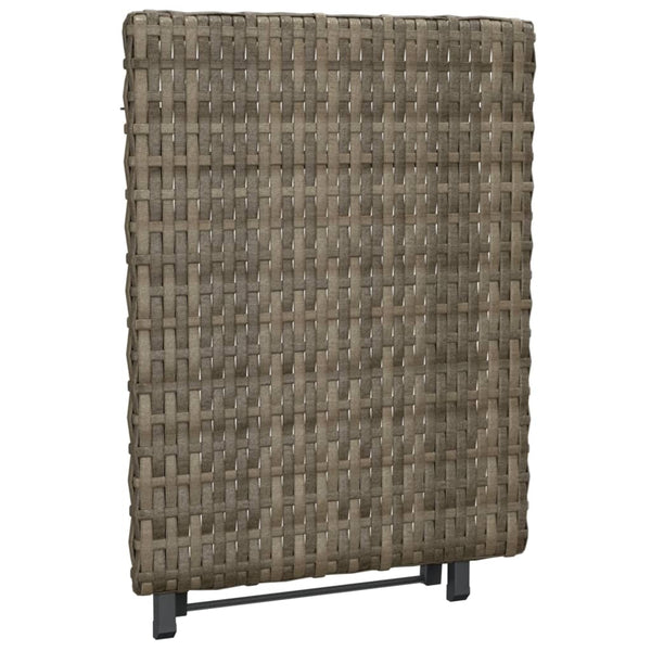 Folding Table Grey 45X35x32 Cm Poly Rattan Patio & Garden Tables