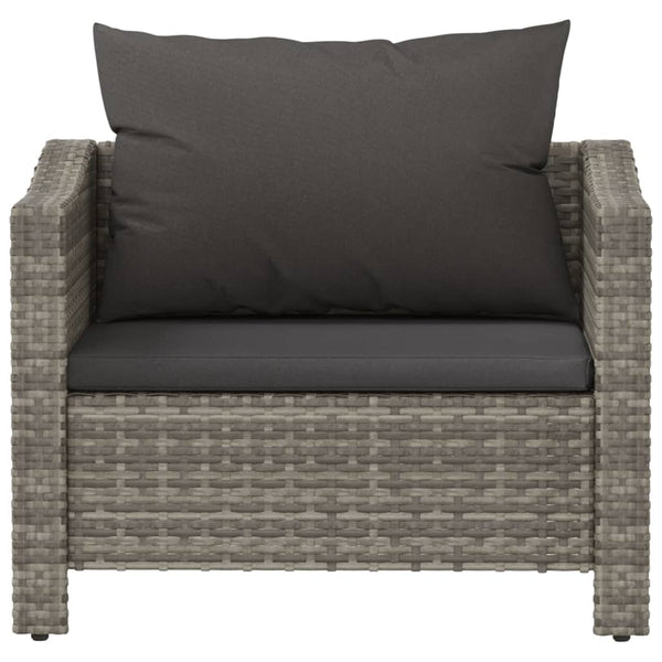 Garden Armchair With Cushion Grey Poly Rattan Patio Chairs