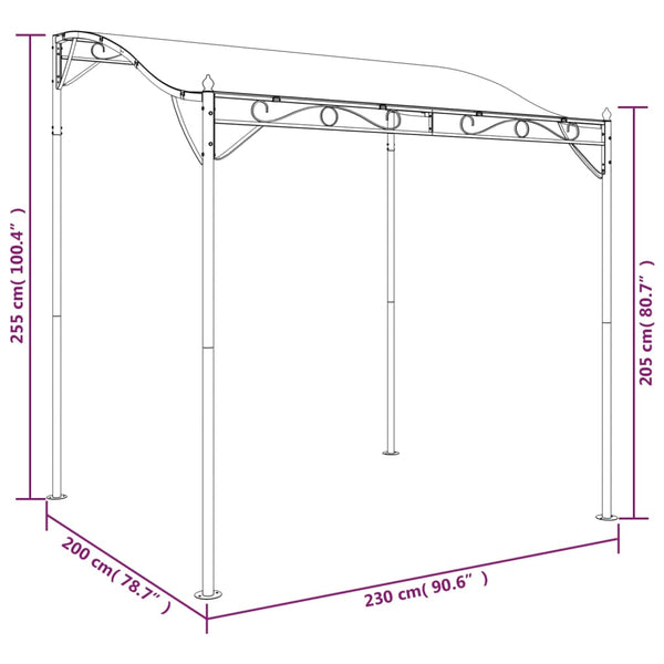 Canopy Cream 2X2.3 M 180 G/M Fabric And Steel Awning & Canopy Parts