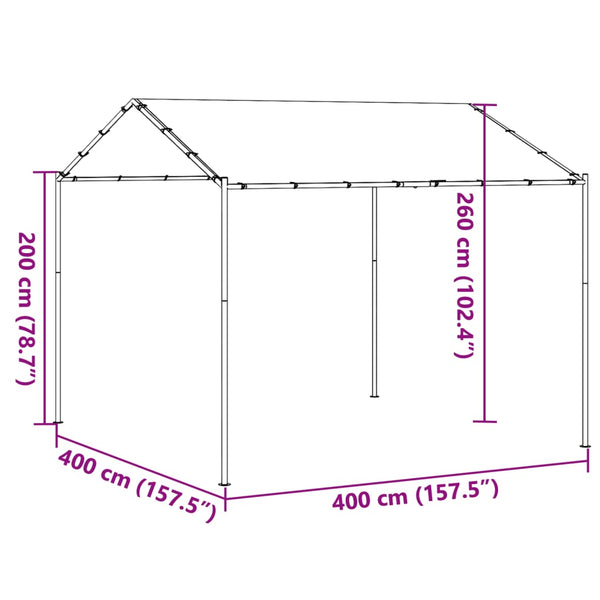 Canopy Tent Beige 4X3 M Steel And Fabric Tents