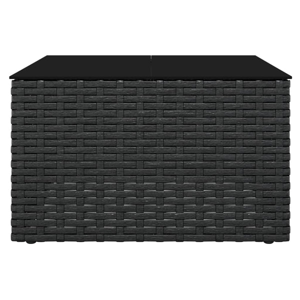 2 Piece Garden Lounge Set With Cushions Black Poly Rattan Patio Furniture Sets