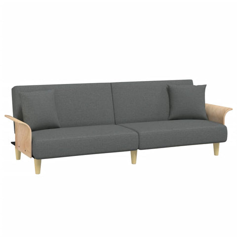 Sofa Bed With Armrests Dark Grey Fabric Sofa Beds