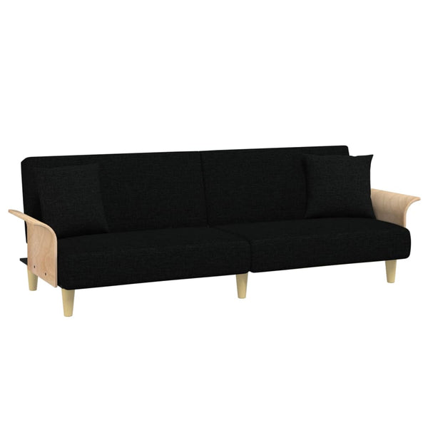 Sofa Bed With Armrests Black Fabric Sofa Beds