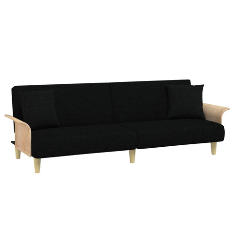 Sofa Bed With Armrests Black Fabric Sofa Beds