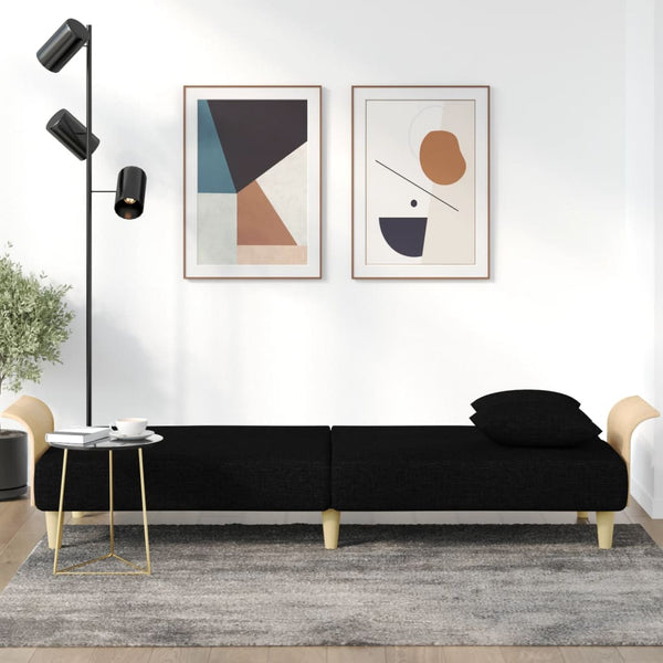 Sofa Bed With Armrests Black Fabric Sofa Beds