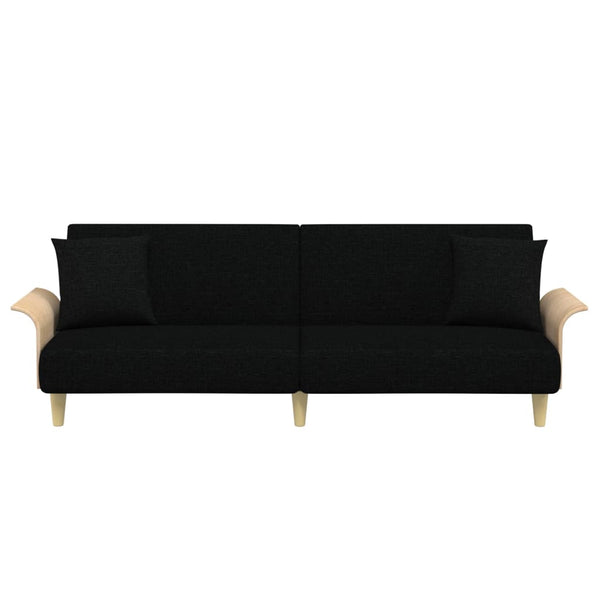 Sofa Bed With Armrests Black Fabric Sofa Beds