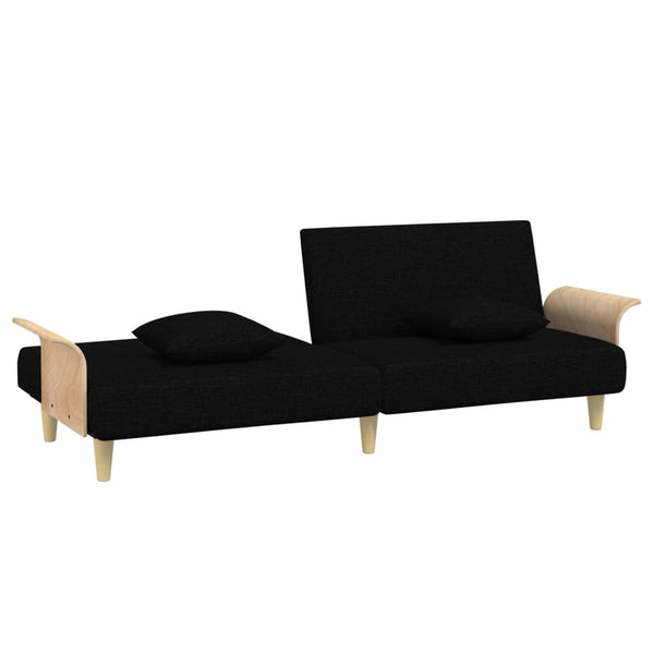 Sofa Bed With Armrests Black Fabric Sofa Beds