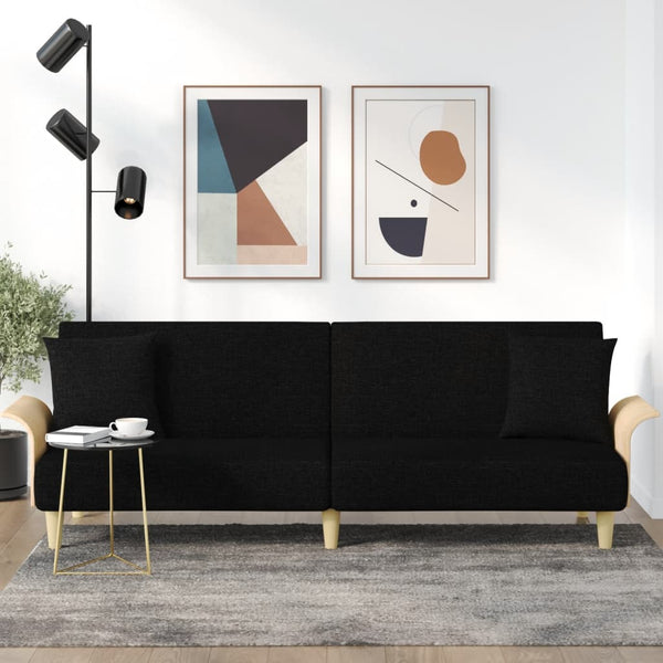 Sofa Bed With Armrests Black Fabric Sofa Beds