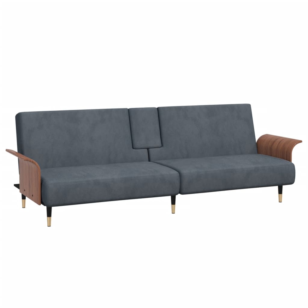 Sofa Bed With Cup Holders Dark Grey Velvet Sofa Beds