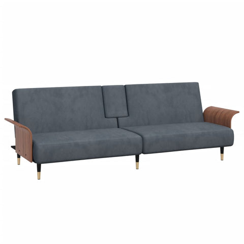 Sofa Bed With Cup Holders Dark Grey Velvet Sofa Beds