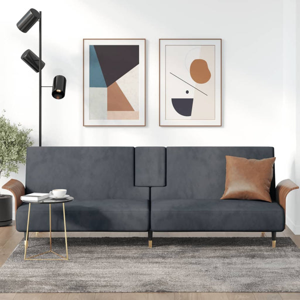 Sofa Bed With Cup Holders Dark Grey Velvet Sofa Beds