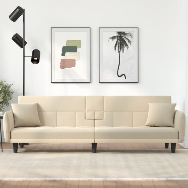 Sofa Bed With Cup Holders Cream Fabric Sofa Beds