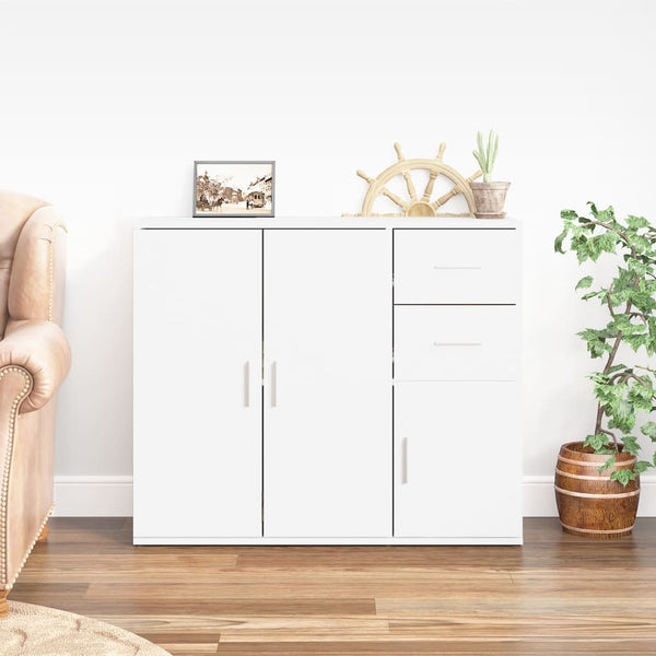 Sideboards & Buffets Sideboard White 91X29.5X75 Cm Engineered Wood