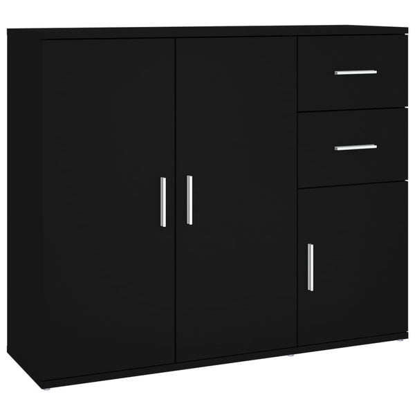 Sideboard Black 91X29.5X75 Cm Engineered Wood Sideboards & Buffets