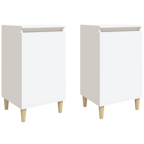 Bedside Cabinets 2 Pcs White 40X35x70 Cm Engineered Wood Bedside Tables