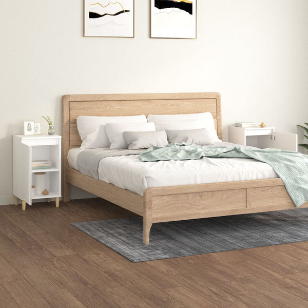 Bedside Cabinets 2 Pcs White 40X35x70 Cm Engineered Wood Bedside Tables