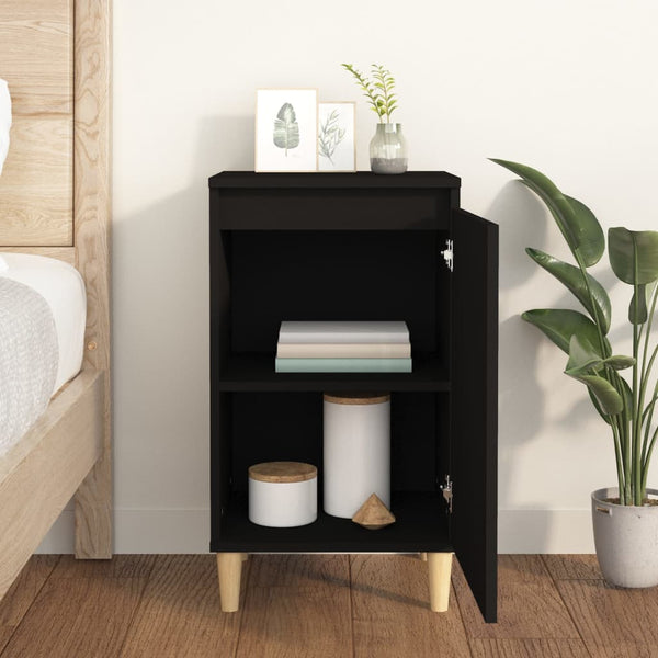 Bedside Cabinet Black 40X35x70 Cm Engineered Wood Bedside Tables