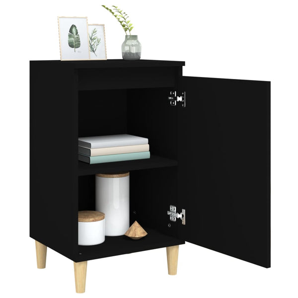 Bedside Cabinet Black 40X35x70 Cm Engineered Wood Bedside Tables