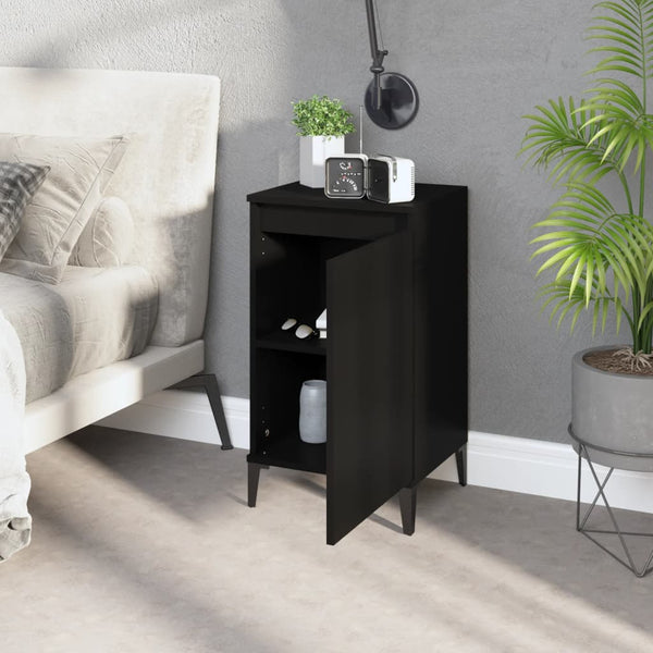Bedside Cabinet Black 40X35x70 Cm Engineered Wood Bedside Tables