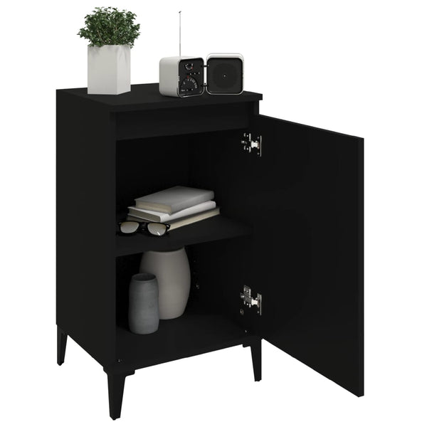 Bedside Cabinet Black 40X35x70 Cm Engineered Wood Bedside Tables