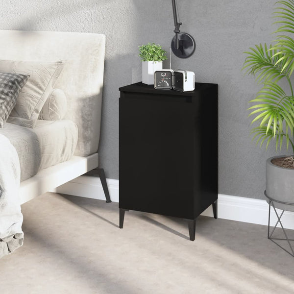 Bedside Cabinet Black 40X35x70 Cm Engineered Wood Bedside Tables